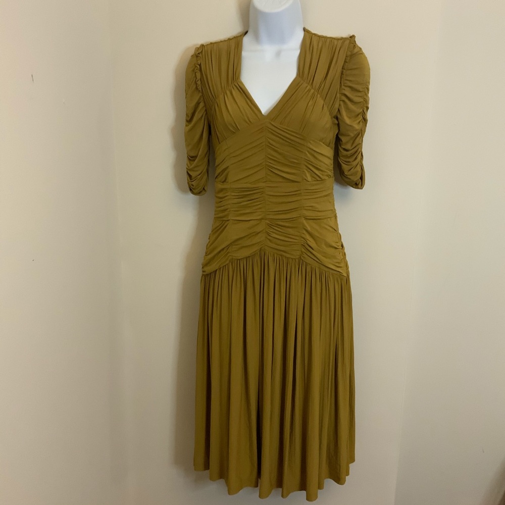 Burberry Ruched Pleated Cocktail Dress